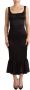 Dolce & Gabbana Zwarte Zijden Stretch Sheath Mermaid Midi Jurk Black Dames - Thumbnail 1
