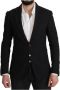 Dolce & Gabbana Black Single Breasted Coat Men Blazerjas Zwart Heren - Thumbnail 1
