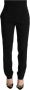Dolce & Gabbana Black White Stripes Wool Trouser Tapered Pants Zwart Dames - Thumbnail 1