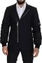 Dolce & Gabbana Black Wool Full Zip Long Sleeves Jacket Zwart Heren - Thumbnail 1