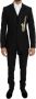 Dolce & Gabbana Black Wool Silk Saxophone Slim Fit Suit Zwart Heren - Thumbnail 1