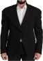 Dolce & Gabbana Black Wool Single Breasted Jacket Blazerjas Zwart Heren - Thumbnail 1