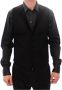 Dolce & Gabbana Black Wool Single Breasted Vest Gilet Zwart Heren - Thumbnail 3