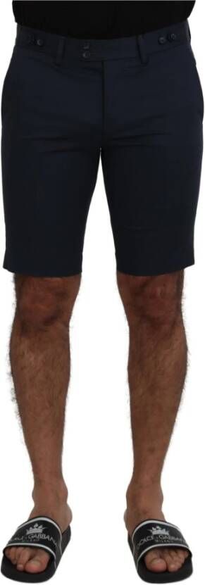 Dolce & Gabbana Blauwe Bermuda Lage Taille Heren Shorts Blauw Heren