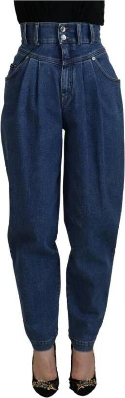 Dolce & Gabbana Blauwe high waist denim katoenen stretch jeans Blue Dames
