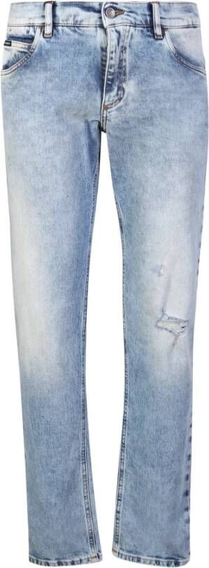 Dolce & Gabbana Blauwe Jeans met Ripped Detail Blauw Heren