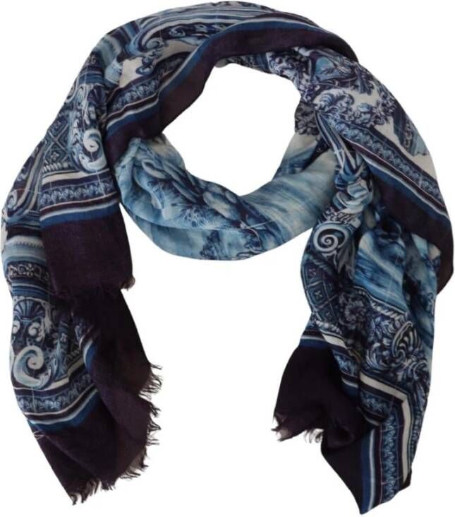 Dolce & Gabbana Blauwe Logo Sjaal voor Heren Blauw Heren