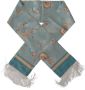 Dolce & Gabbana Blauwe Zijden Schelpenprint Sjaal met Franjes Blue Unisex - Thumbnail 1