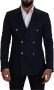 Dolce & Gabbana Blauwe Dubbelrijige Formele Jas Blazer Blue Heren - Thumbnail 1