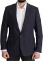 Dolce & Gabbana Dark Blue Alta Sartoria Jacket Coat Blazerjas Blauw Heren - Thumbnail 1