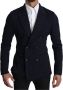 Dolce & Gabbana Donkerblauwe gestippelde dubbelrijige blazer met logo details Blue Heren - Thumbnail 1