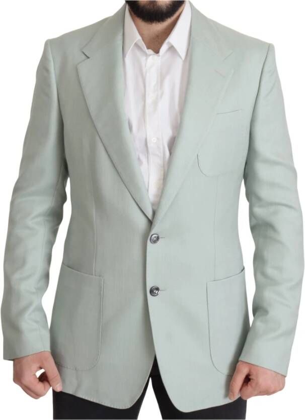 Dolce & Gabbana Green Cashmere Jacket Blazerjas Jacket Groen Heren
