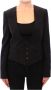 Dolce & Gabbana Elegante Zijden Sjaal Achter Blazer Jas Black Dames - Thumbnail 1