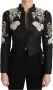 Dolce & Gabbana Zwarte Kristal Bloemen Jacquard Jas Multicolor Dames - Thumbnail 1