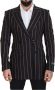 Dolce & Gabbana Zwarte Gestreepte Dubbelrij Blazer Black Heren - Thumbnail 1