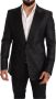Dolce & Gabbana Elegante Zwarte Metallic Slim Fit Blazer Jas Black Heren - Thumbnail 1