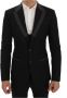 Dolce & Gabbana Black Wool Stretch Slim Blazerjas Jacket Zwart Heren - Thumbnail 1