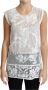 Dolce & Gabbana Elegante Kant Bloemen Mouwloze Top White Dames - Thumbnail 1