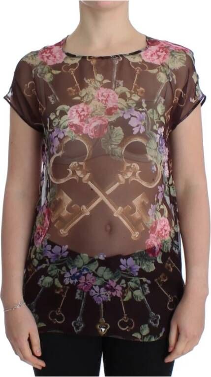 Dolce & Gabbana Bloemenprint blouse Zwart Dames