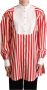 Dolce & Gabbana Stijlvolle Rood Wit Gestreepte Formele Overhemd Red Dames - Thumbnail 1