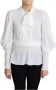 Dolce & Gabbana Stijlvolle Witte Blouse met Ascot Kraag en Lantaarnmouwen White Dames - Thumbnail 1