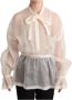 Dolce & Gabbana Witte Zijden Ascot Kraag Blouse White Dames - Thumbnail 1