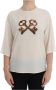 Dolce & Gabbana Witte Pailletten Sleutel Zijden Blouse T-shirt Top Wit Dames - Thumbnail 1