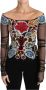 Dolce & Gabbana Elegante bloemenapplicatie met lange mouwen Multicolor Dames - Thumbnail 1