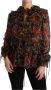 Dolce & Gabbana Zwarte Bloemen Zijden Blouse Black Dames - Thumbnail 1