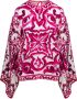 Dolce & Gabbana Majolica Print Zijden Blouse Pink Dames - Thumbnail 2