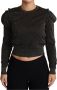 Dolce & Gabbana Zwart Goud Cropped Pullover Sweater Black Dames - Thumbnail 1