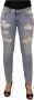 Dolce & Gabbana Blauwe Katoenen Stretch Skinny Lage Taille Denim Jeans Blue Dames - Thumbnail 1