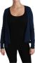 Dolce & Gabbana Blue Long Sleeve Cardigan Vest Cashmere Sweater Blauw Dames - Thumbnail 1