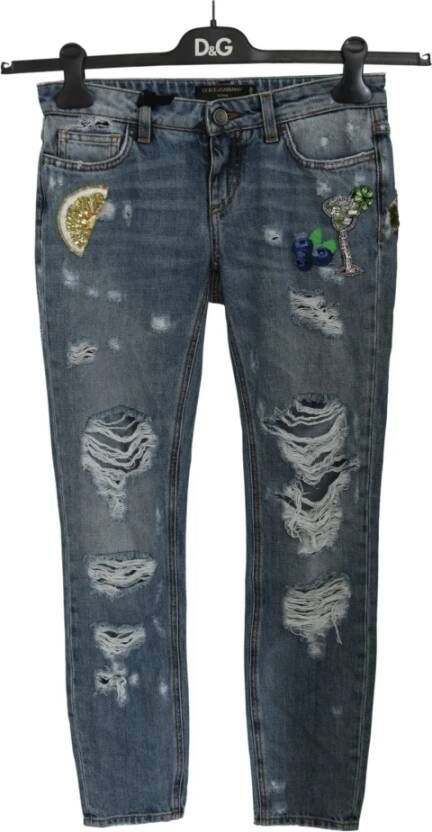 Dolce & Gabbana Luxe Katoenen Broeken & Jeans voor Vrouwen Blue Dames