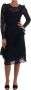 Dolce & Gabbana Blauwe Taormina Bloemenkanten Sheath Jurk Black Dames - Thumbnail 1