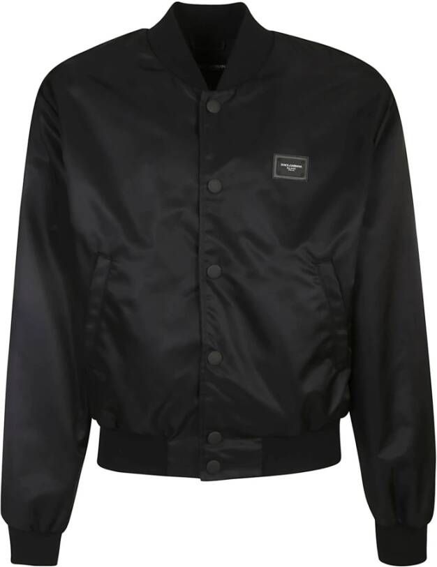 Dolce & Gabbana Bomber Jacket With Logo Zwart Heren