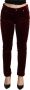 Dolce & Gabbana Red Velvet Skinny Trouser Cotton Stretch Pants Rood Dames - Thumbnail 1