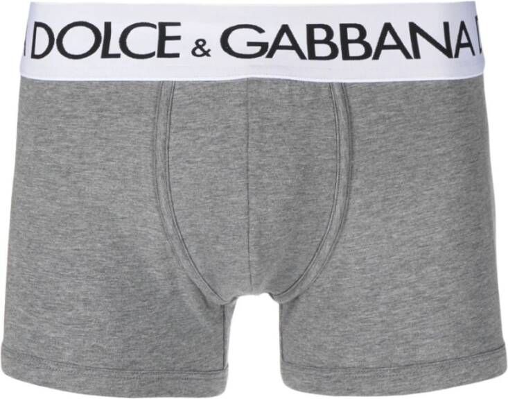 Dolce & Gabbana Grijze Stretch Katoenen Boxershorts voor Heren Gray Heren