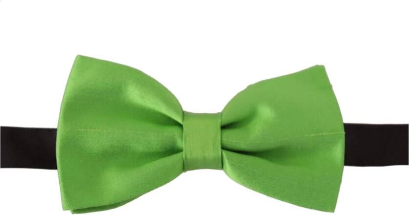 Dolce & Gabbana Groene Zijden Verstelbare Hals Papillon Stropdas Green Heren