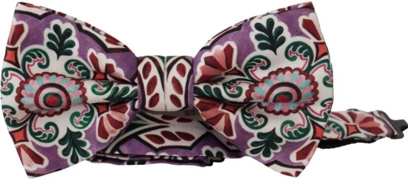 Dolce & Gabbana Zijden Multikleurige Vlinderdas Verstelbare Band One Size Past Alt Multicolor Heren