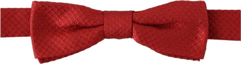 Dolce & Gabbana Rode Zijden Verstelbare Hals Papillon Stropdas Exclusieve Collectie Red Heren
