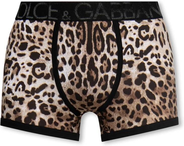 Dolce & Gabbana Boxershorts met luipaardprint Bruin Heren