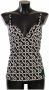 Dolce & Gabbana Zwart Wit Logo Print Camisole Top Ondergoed Black Dames - Thumbnail 1