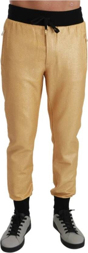 Dolce & Gabbana Luxe Gouden Jaar van het Varken Katoenen Herenbroek Yellow - Foto 3