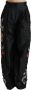 Dolce & Gabbana Elegante broek met hoge taille en wijde pijpen met bloemenpatroon Black Dames - Thumbnail 1
