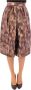 Dolce & Gabbana Brown Floral Silk Straight Full Skirt Bruin Dames - Thumbnail 1