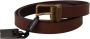 Dolce & Gabbana Brown Leather Rustic Buckle Cintura Belt Bruin Heren - Thumbnail 1