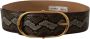 Dolce & Gabbana Brown Python Leather Gold Oval Buckle Belt Bruin Unisex - Thumbnail 1
