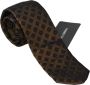 Dolce & Gabbana Bruin Gestreepte Klassieke Heren Smalle Stropdas Bruin Heren - Thumbnail 1