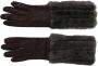 Dolce & Gabbana Bruine Leren Handschoenen met Bontafwerking Middelarm Lengte Brown Dames - Thumbnail 3